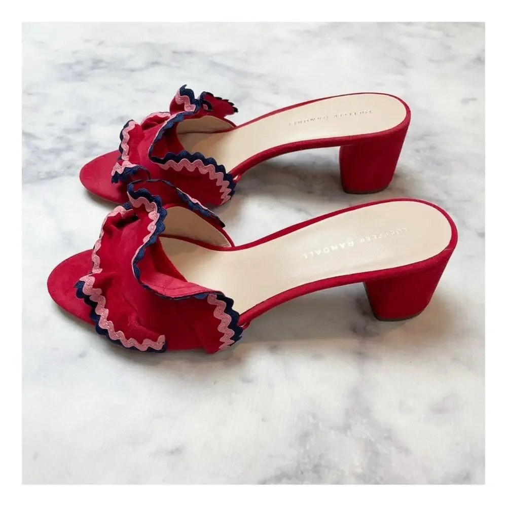 Loeffler Randall Vera Suede Ric Rac Slide Sandals 9.5 - Picture 3 of 11